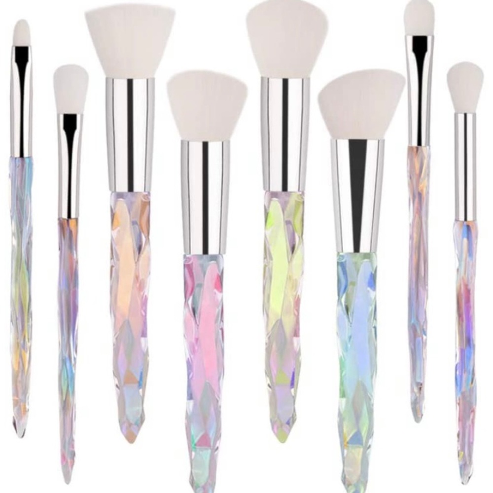 10 Piece Rainbow Essential Make-up Brushes Kit